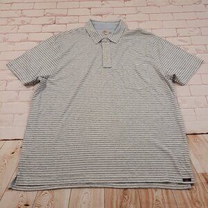 Faherty Polo Shirt Mens Size 2XL Light Gray Cotton Blend Striped